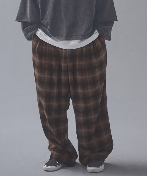 ADAM PATEK(アダムパテック)の「mp15539-brushed shade ombrecheck easytrouser イージーパンツ(AP2628007)(その他パンツ・メンズ・ブラウン/グリーン・1/2)」の3枚目の写真