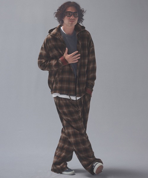 ADAM PATEK(アダムパテック)の「mp15539-brushed shade ombrecheck easytrouser イージーパンツ(AP2628007)(その他パンツ・メンズ・ブラウン/グリーン・1/2)」の7枚目の写真