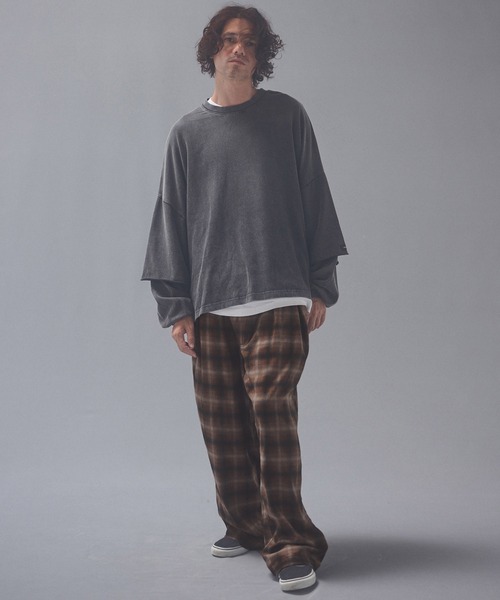 ADAM PATEK(アダムパテック)の「mp15539-brushed shade ombrecheck easytrouser イージーパンツ(AP2628007)(その他パンツ・メンズ・ブラウン/グリーン・1/2)」の8枚目の写真