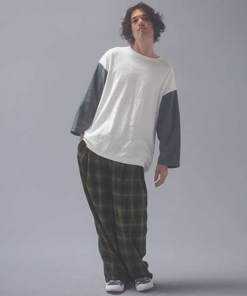 ADAM PATEK(アダムパテック)の「mp15539-brushed shade ombrecheck easytrouser イージーパンツ(AP2628007)(その他パンツ・メンズ・ブラウン/グリーン・1/2)」の14枚目の写真
