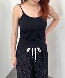 【ISOOK / アイスー】サイドギャザーキャミソール / カップ付き カップインキャミ タンクトップ インナー サイドギャザー シャーリング ドレープ レイヤード 重ね着