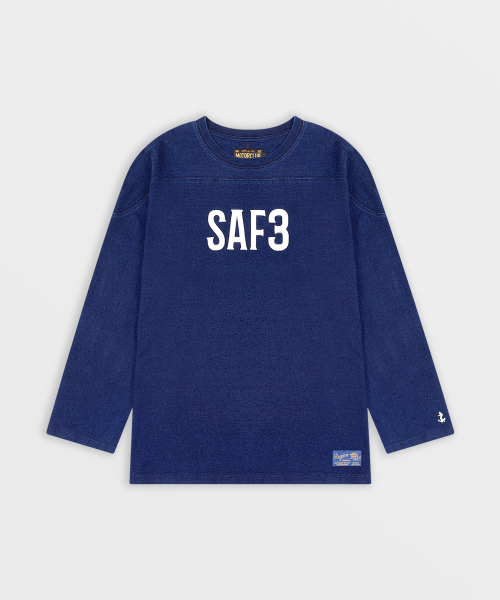 SAFARISPOT(サファリスポット)の「REJION MOTORS クラブ インディゴ デニム ロングスリーブ (インディゴ)(Tシャツ/カットソー・レディース・その他・1)」の1枚目の写真