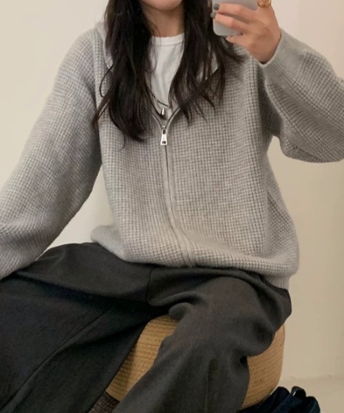 FLINEA(フリネア)の「フード付きニットカーディガン(カーディガン/ボレロ・レディース・オフホワイト/ピンク/ブルー/グレー・FREE)」の20枚目の写真