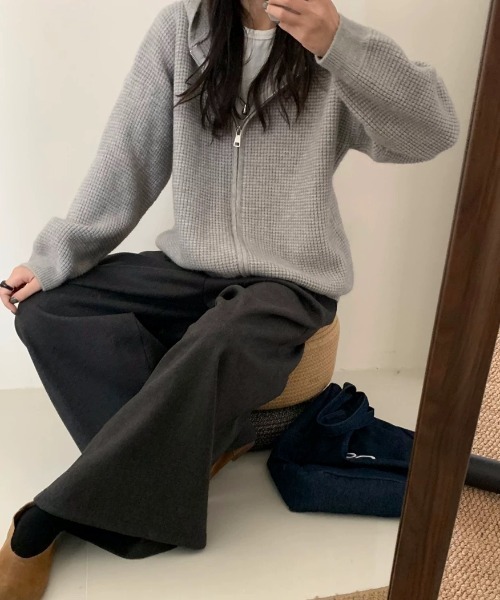 FLINEA(フリネア)の「フード付きニットカーディガン(カーディガン/ボレロ・レディース・オフホワイト/ピンク/ブルー/グレー・FREE)」の21枚目の写真