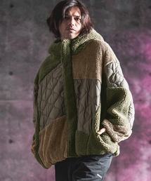 GLIMCLAP（グリムクラップ）の「mj11987-Mixed-Fabric Patchwork Padded Jacket パデッドジャケット(212-040-gla-cg)（その他アウター）」