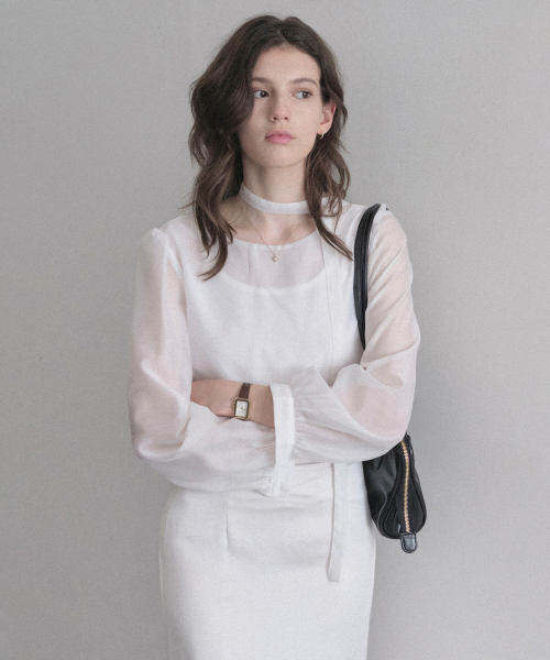 LENAV(ルナブ)の「acoe round blouse (blue)(シャツ/ブラウス・レディース・ブルー・SMALL/MEDIUM)」の2枚目の写真