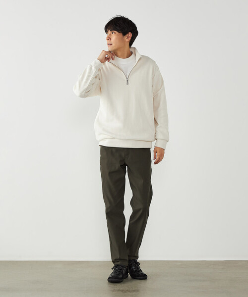 COMME CA ISM(コムサイズム)の「カットコール ハーフジップ(Tシャツ/カットソー・メンズ・ブラック/チャコール/ホワイト・L/M)」の13枚目の写真