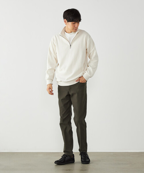 COMME CA ISM(コムサイズム)の「カットコール ハーフジップ(Tシャツ/カットソー・メンズ・ブラック/チャコール/ホワイト・L/M)」の14枚目の写真