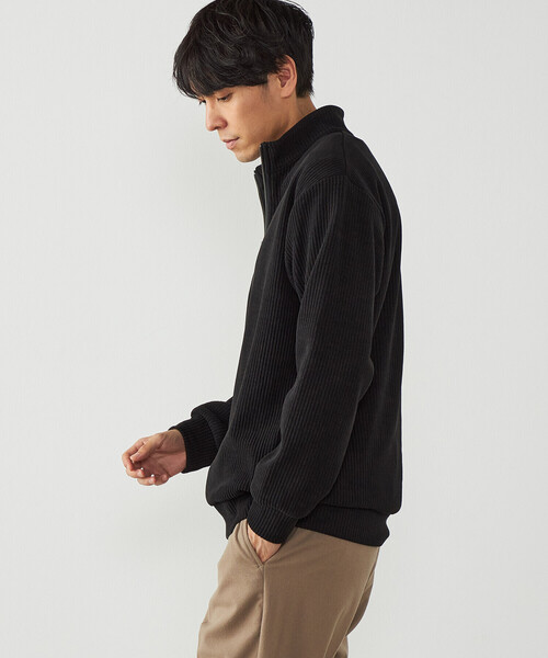COMME CA ISM(コムサイズム)の「カットコール ハーフジップ(Tシャツ/カットソー・メンズ・ブラック/チャコール/ホワイト・L/M)」の21枚目の写真