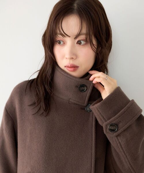 le.coeur blanc(ルクールブラン)の「ウールスタンドロングコート(その他アウター・レディース・ベージュ/モカ・36/38)」の3枚目の写真
