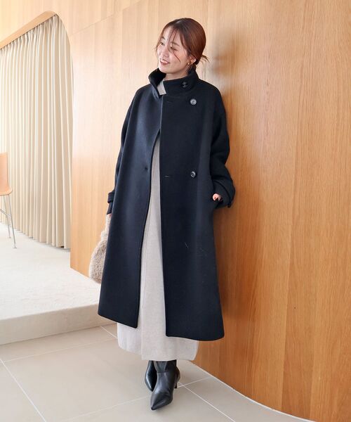 le.coeur blanc(ルクールブラン)の「ウールスタンドロングコート(その他アウター・レディース・ベージュ/モカ・36/38)」の5枚目の写真