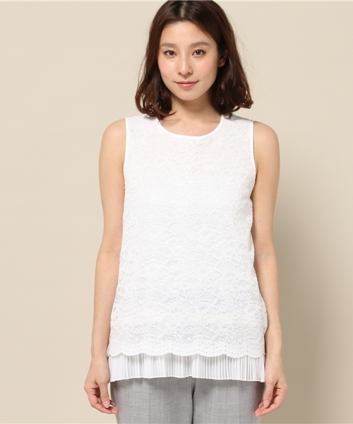 LOVELESS(ラブレス)の「【LOVELESS】WOMENS レースコンビタンクブラウス(シャツ/ブラウス・レディース・ホワイト/ブラック・34/36)」の3枚目の写真