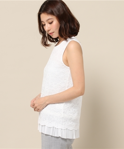 LOVELESS(ラブレス)の「【LOVELESS】WOMENS レースコンビタンクブラウス(シャツ/ブラウス・レディース・ホワイト/ブラック・34/36)」の4枚目の写真