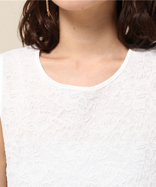 LOVELESS(ラブレス)の「【LOVELESS】WOMENS レースコンビタンクブラウス(シャツ/ブラウス・レディース・ホワイト/ブラック・34/36)」の6枚目の写真