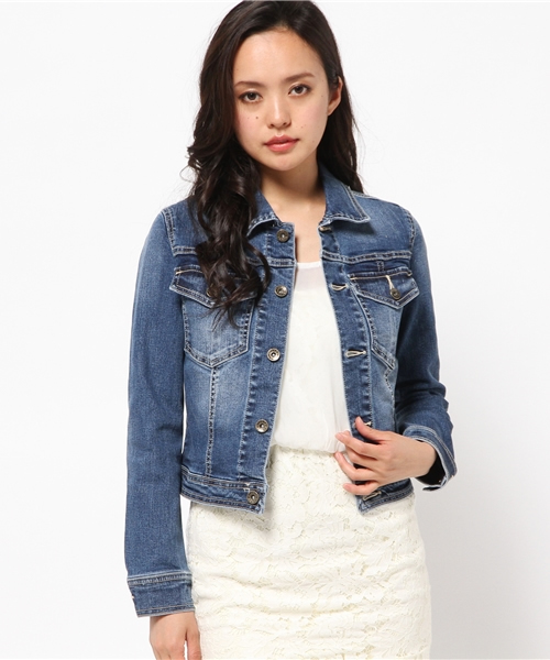 rienda（リエンダ）の「ショートDENIM JK（その他アウター・レディース・ブルー/ライトブルー・MEDIUM/SMALL）」の13枚目の写真