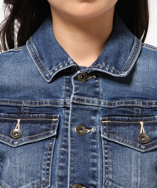 rienda（リエンダ）の「ショートDENIM JK（その他アウター・レディース・ブルー/ライトブルー・MEDIUM/SMALL）」の6枚目の写真