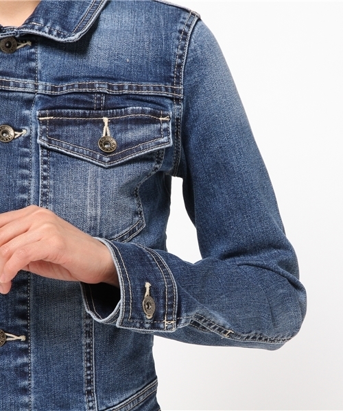 rienda（リエンダ）の「ショートDENIM JK（その他アウター・レディース・ブルー/ライトブルー・MEDIUM/SMALL）」の7枚目の写真