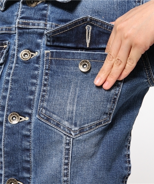 rienda（リエンダ）の「ショートDENIM JK（その他アウター・レディース・ブルー/ライトブルー・MEDIUM/SMALL）」の8枚目の写真