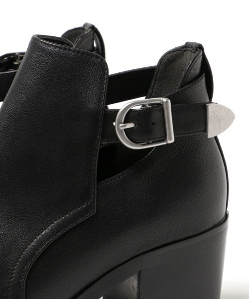 MOUSSY（マウジー）の「REAL LEATER ANKLE BOOTS（ブーツ・レディース・ブラック・MEDIUM/SMALL/LARGE）」の2枚目の写真