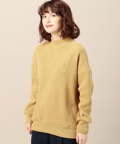 Champion（チャンピオン）の「＜Champion＞ワッフルプルオーバー（ニット/セーター・レディース・ホワイト/ベージュ/ネイビー・MEDIUM）」の2枚目の写真