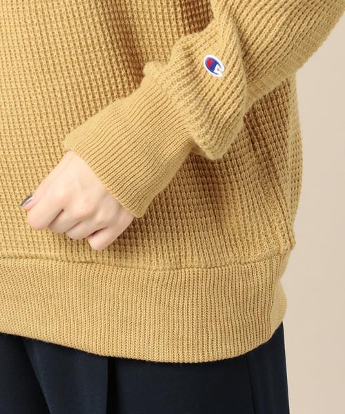 Champion（チャンピオン）の「＜Champion＞ワッフルプルオーバー（ニット/セーター・レディース・ホワイト/ベージュ/ネイビー・MEDIUM）」の9枚目の写真