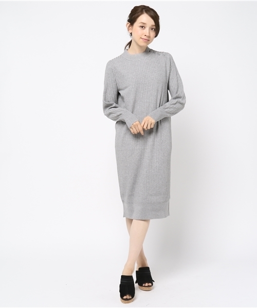 MOUSSY（マウジー）の「RIB SHOULDER BUTTON OP（ワンピース・レディース・トップグレー/オレンジ系その他/ブラック・FREE）」の12枚目の写真