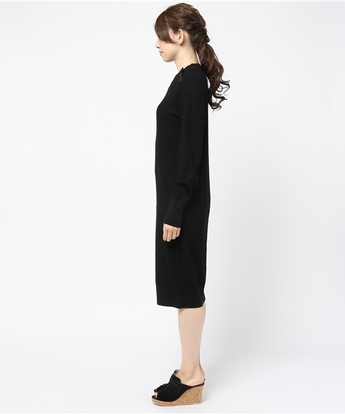 MOUSSY（マウジー）の「RIB SHOULDER BUTTON OP（ワンピース・レディース・トップグレー/オレンジ系その他/ブラック・FREE）」の5枚目の写真