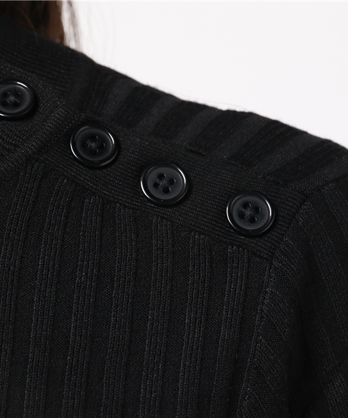 MOUSSY（マウジー）の「RIB SHOULDER BUTTON OP（ワンピース・レディース・トップグレー/オレンジ系その他/ブラック・FREE）」の10枚目の写真