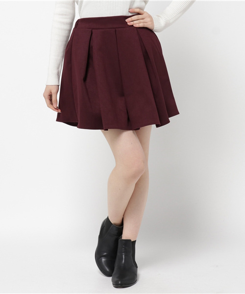 PUNYUS（プニュズ）の「ボックスプリーツミニスカート（スカート・レディース・ダークグリーン/ワイン/ブラック・2/3/1/4）」の11枚目の写真