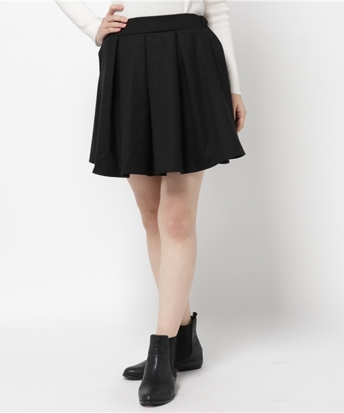 PUNYUS（プニュズ）の「ボックスプリーツミニスカート（スカート・レディース・ダークグリーン/ワイン/ブラック・2/3/1/4）」の12枚目の写真
