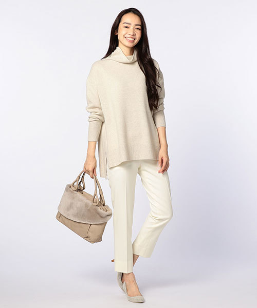 NOLLEY’S(ノーリーズ)の「【JJ2月号/and GIRL 1月号掲載】ラムウールボトルネックプルオーバーニット(ニット/セーター・レディース・フューシャピンク/ライトブルー/ブラックミックス/オートミール・38)」の12枚目の写真