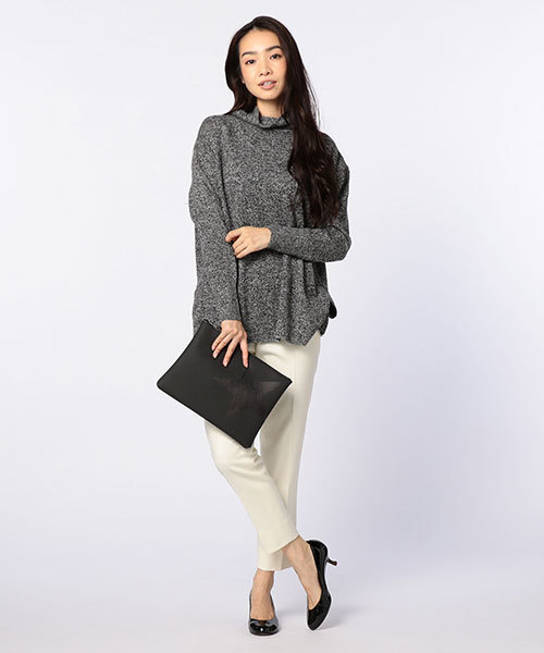 NOLLEY’S(ノーリーズ)の「【JJ2月号/and GIRL 1月号掲載】ラムウールボトルネックプルオーバーニット(ニット/セーター・レディース・フューシャピンク/ライトブルー/ブラックミックス/オートミール・38)」の13枚目の写真