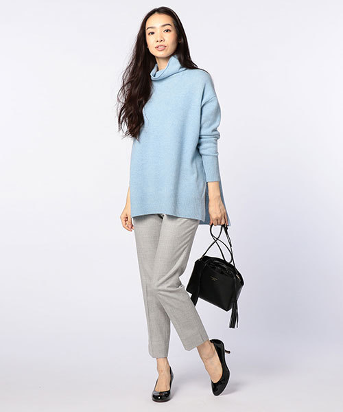 NOLLEY’S(ノーリーズ)の「【JJ2月号/and GIRL 1月号掲載】ラムウールボトルネックプルオーバーニット(ニット/セーター・レディース・フューシャピンク/ライトブルー/ブラックミックス/オートミール・38)」の14枚目の写真