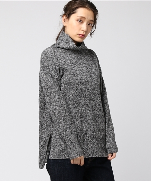 NOLLEY’S(ノーリーズ)の「【JJ2月号/and GIRL 1月号掲載】ラムウールボトルネックプルオーバーニット(ニット/セーター・レディース・フューシャピンク/ライトブルー/ブラックミックス/オートミール・38)」の1枚目の写真