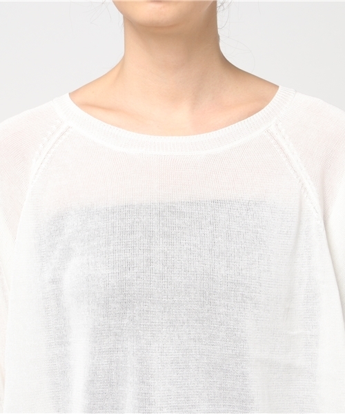 INTERPLANET(インタープラネット)の「裾シフォン切替ラウンドニット(ニット/セーター・レディース・ネイビー/オフホワイト/ピンク/ライトグレー・FREE)」の8枚目の写真