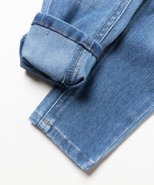 GLOBAL WORK（グローバルワーク）の「【キッズ】カットデニムスキニーパンツ17FW/764992（デニムパンツ・キッズ・ネイビー/ブルー・MEDIUM/XX-LARGE/SMALL/LARGE/X-LARGE）」の5枚目の写真