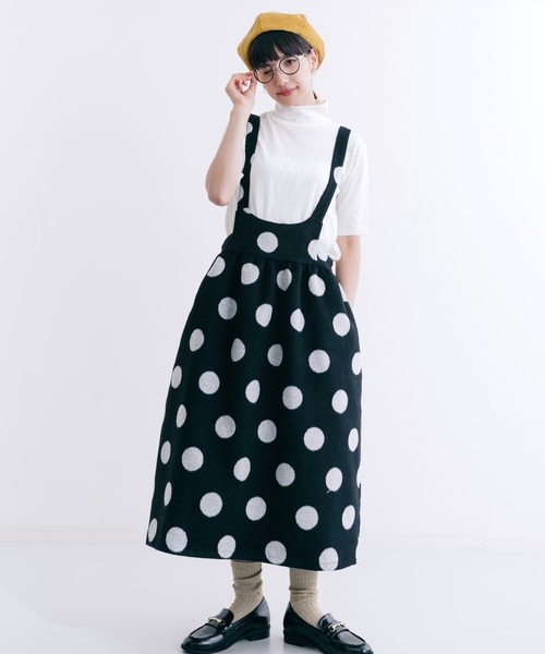 MERLOT（メルロー）の「シャギー大ドットジャンスカ1041（スカート・レディース・ブラック/ネイビー・FREE）」の2枚目の写真