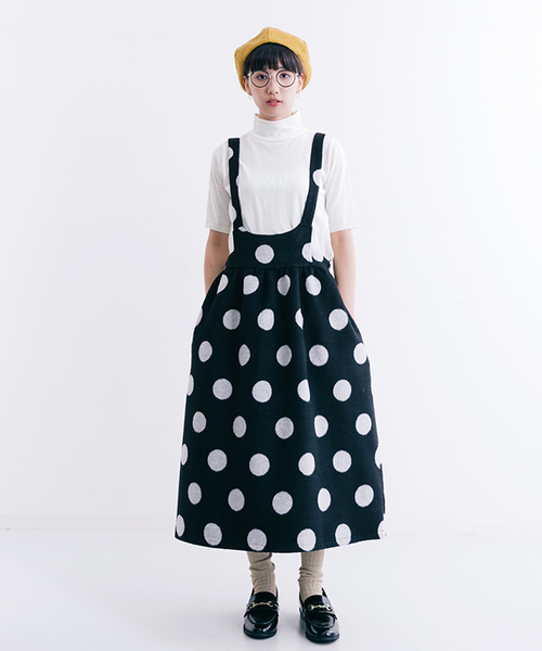 MERLOT（メルロー）の「シャギー大ドットジャンスカ1041（スカート・レディース・ブラック/ネイビー・FREE）」の9枚目の写真
