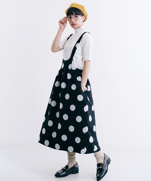 MERLOT（メルロー）の「シャギー大ドットジャンスカ1041（スカート・レディース・ブラック/ネイビー・FREE）」の10枚目の写真