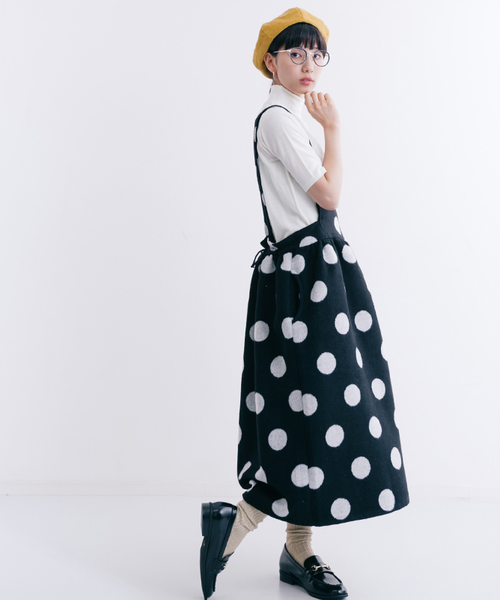 MERLOT（メルロー）の「シャギー大ドットジャンスカ1041（スカート・レディース・ブラック/ネイビー・FREE）」の8枚目の写真