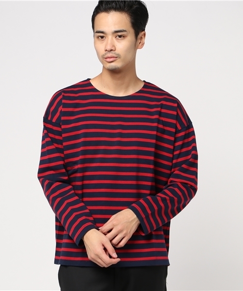 SHIPS Days（シップスデイズ）の「SHIPS Days: ボーダー ロングスリーブ カットソー（Tシャツ/カットソー・メンズ・ホワイト/ナチュラル/ネイビー・M～Ｌ/S～Ｍ）」の3枚目の写真