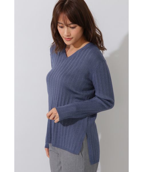 22 OCTOBRE（ヴァンドゥ－オクトーブル）の「ラメシンプルニット（ニット/セーター・レディース・グレー/ブラウン/ブルー・2）」の16枚目の写真