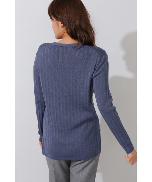 22 OCTOBRE（ヴァンドゥ－オクトーブル）の「ラメシンプルニット（ニット/セーター・レディース・グレー/ブラウン/ブルー・2）」の13枚目の写真