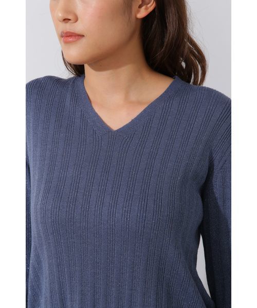 22 OCTOBRE（ヴァンドゥ－オクトーブル）の「ラメシンプルニット（ニット/セーター・レディース・グレー/ブラウン/ブルー・2）」の11枚目の写真