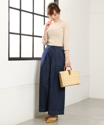 un dix cors | フロントタックワイドパンツ(デニムパンツ)