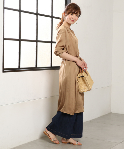 un dix cors（アンディコール）の「フロントタックワイドパンツ（デニムパンツ・レディース・ネイビー・38/36）」の8枚目の写真