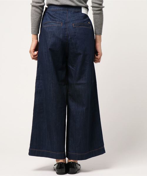 un dix cors（アンディコール）の「フロントタックワイドパンツ（デニムパンツ・レディース・ネイビー・38/36）」の2枚目の写真