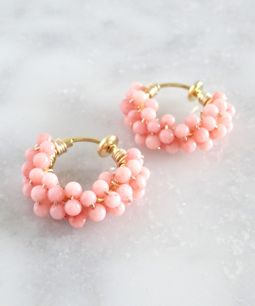 TONE SELECT GOODS（トーンセレクトグッズ）の「【marinaJEWELRY】Pink Coral pave earringSS（イヤリング・レディース・ピンク・FREE）」の3枚目の写真