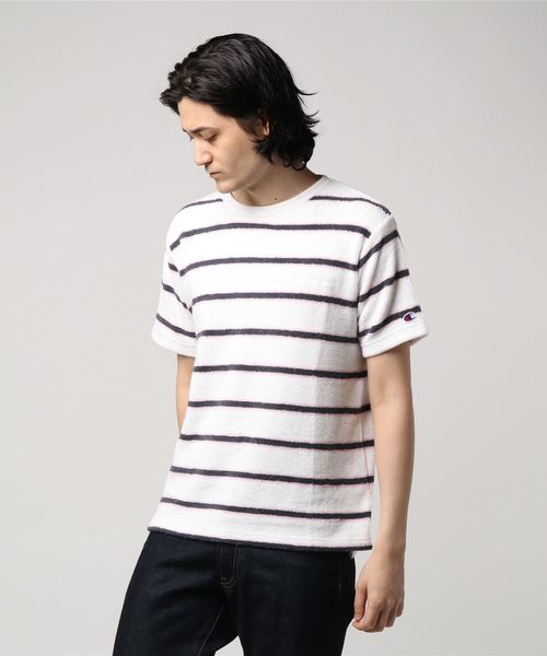 Champion(チャンピオン)の「【Champion/チャンピオン】メンズ CAMPUS (キャンパス) Tシャツ(Tシャツ/カットソー・メンズ・ブルー系その他/ベージュ/ブルー系その他2/ホワイト・MEDIUM/LARGE/X-LARGE)」の2枚目の写真