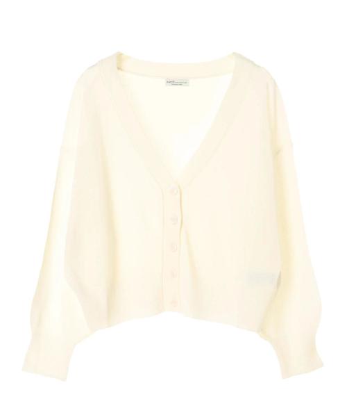 earth music&ecology(アースミュージックアンドエコロジー)の「Vネックニットカーディガン(カーディガン/ボレロ・レディース・ブラック/イエロー/ラベンダー/アイボリー・FREE)」の5枚目の写真